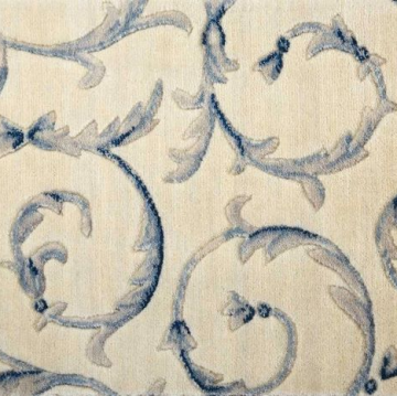 Nourison Scroll Work Ivory Blue 13x16 feet Olefin Carpet Remnant